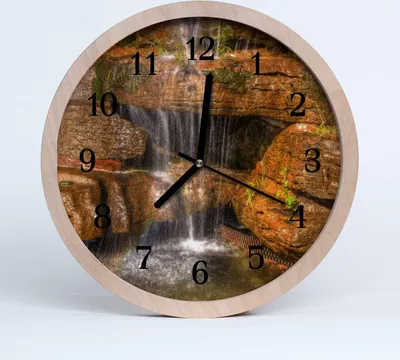 Produktbild von Holzuhr 20fi cm wanduhr - Wasserfall Landschaft