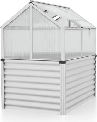 Produktbild von Vitavia Hochfrühbeet "Gamma" aluminium blank 124 x 89 x 71 cm (ohne Unterbau) 4 mm HKP