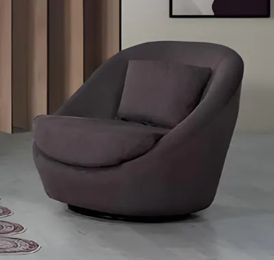 Immagine prodotto di Poltrona moderna girevole imbottita design marrone reclinabile soggiorno comfort
