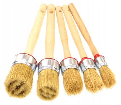 Produktbild von Bobimarket Rundpinsel Set 5 Stück Naturborsten Holzgriff