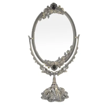 Produktbild von Make -up Mirror EuropeanStyle Metall Retro doppelt für Badezimmer Schlafzimmer Dressing (Bronze klein)
