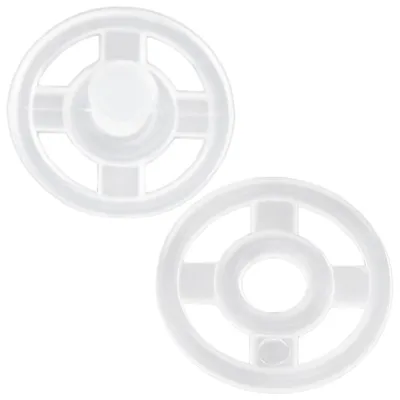 24 Druckknöpfe zum Annähen, 7 mm, transparent, Kunststoff