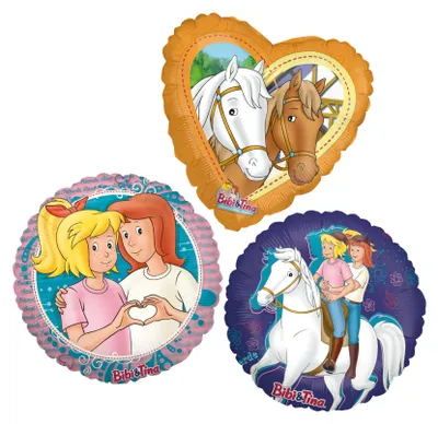 Produktbild von Bibi & Tina 3er-Set Folienballons Ø 45 cm Ballons für Helium Kindergeburtstag