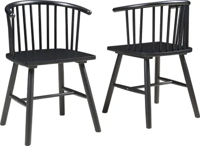 Produktbild von Esszimmerstuhl ‘Stami' 2er Set Küchenstühle 79 x 53 x 48 cm Holz Schwarz