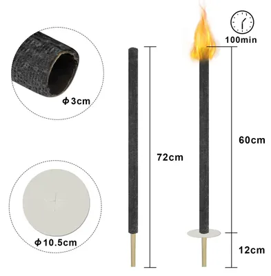 Productafbeelding van Waxkaarsen - Tuinkaarsen - Verpakking van 50 stuks - Brandduur ongeveer 100 minuten - Handbescherming - Extra lange handgreep