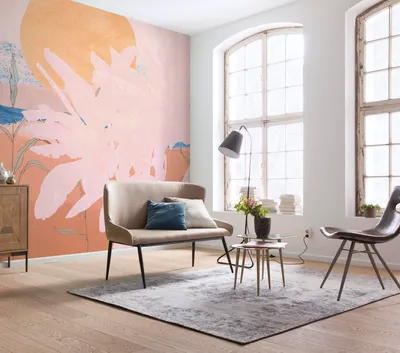 Produktbild von Komar Vlies Fototapete - Platanos Pink - Größe: 250 x 280 cm (Breite x Höhe) - 5 Bahnen, Wohnzimmer, Schlafzimmer, Tapete