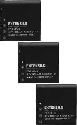 Produktbild von EXTENSILO 3x Akku kompatibel mit Rollei Movieline SD50 Kamera (1250 mAh, 3,7 V, Li-Ion)