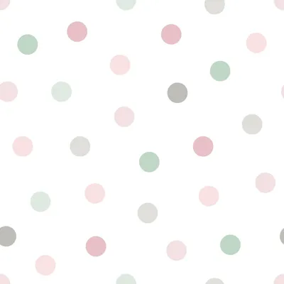 Produktbild von ESTAhome Tapete Punkte Rosa, Grün und Grau 53 cm x 10.05 m