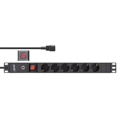 Immagine prodotto di InLine - Presa multipla (montabile su rack) - 2500 Watt - ingresso, ingresso IEC 60320 C14 - connessioni di uscita: 6 (6