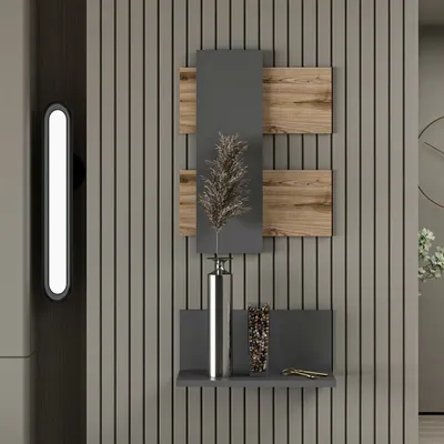 Image de Skye Decor, Belita - Oak, Anthracite, Anrichte, Eiche, 100 % MELAMINBESCHICHICHTETETETE SPANPLATTEN, 45 x 22 x 20 cm