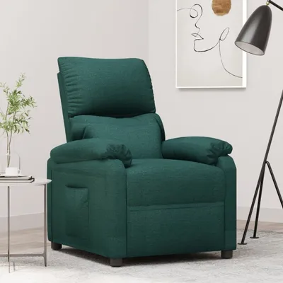 Image de Maison Exclusive - Fauteuil relax tissu vert foncé