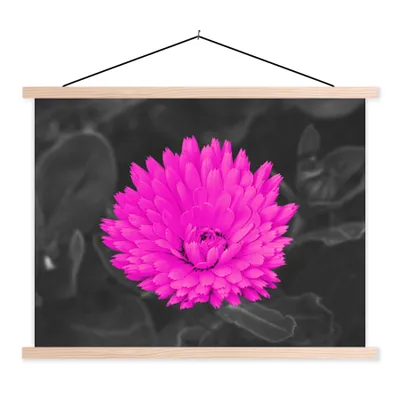 Produktbild von MuchoWow® Textilposter Blumen - Aquarell - Rosa 120x90 cm mit holzfarbenen Rahmen - Magnetisch