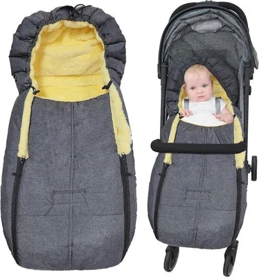 Productafbeelding van Wintervoetenzak voor kinderwagen - Waterdicht en wasbaar, met rits en verstelbare trekkoord
