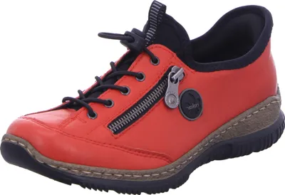 Produktbild von Rieker Damen Slipper 30393-38, 30393-36, 30393-39, 40902-37, 40902-38, 40902-39, 40902-40, 40902-42 RIE-N3267 flamme/schwarz 39