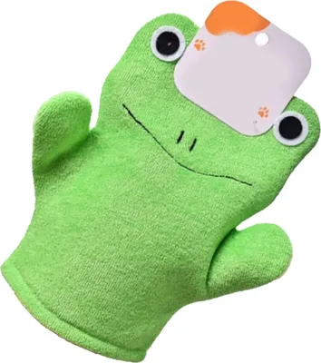 Obrázok produktu pre Exfoliačná žinka na umývanie tela Pretty Design Masážna handrička na kúpeľ pre deti dospelých Zelená žaba