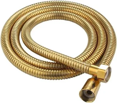 Produktbild von Duschschlauch – 1,5 m, goldfarbener Duschschlauch aus Edelstahl in Antikmessing – Ersatzschlauch für Handbrause (Gold, 1,5 m)