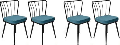 Produktbild von Skye Decor, Yıldız-952 V4, Stuhlset (4 Stück), Blau, 100 % METALL, 43 x 42 x 82 cm