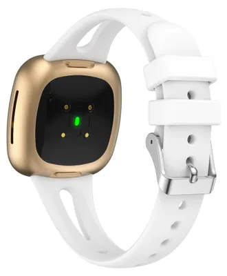 Produktbild von By Qubix passend für Fitbit Versa 3 & 4 / Sense 1 & 2 - Sportarmband Tropfen-Design - Large - Weiß