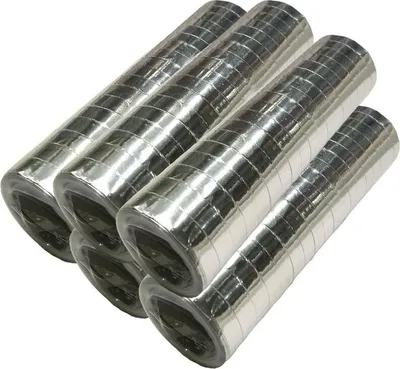 Produktbild von 5 Glitzer Luftschlangen silber metallic