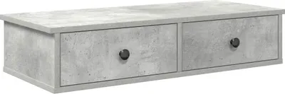 Produktbild von Wandregal mit Schubladen Betongrau 80x31x17 cm Holzwerkstoff