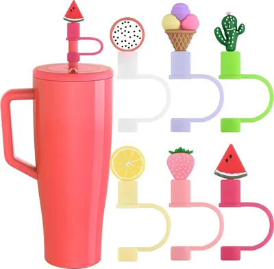 Produktbild von Bunte Rietabdeckungen 12 mm, 6er Set, Schutz für Trinkhalme