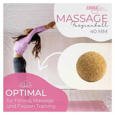 Produktbild von Kork-Faszienball I 40 mm I Faszienkugel zur Selbstmassage aus Kork I Selbstmassage-Ball für Triggerpunkt-Massage & Faszientraining