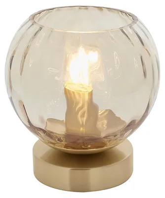 Productafbeelding van Tafel lamp DIMPLE, satijn brons, 1xE14x15W, glas, afmetingen: 15,6x15x15cm, IP20, Endon