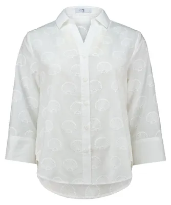 Produktbild von Damen Bluse Sh44Elly mit Kragen, durchgehender Knopfleiste und Langarm