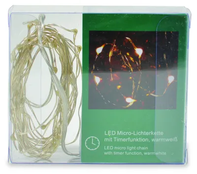 LED-Lichterkette mit Timer, 35 warmweiße LEDs, 350 cm