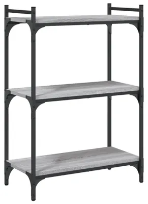Obrázek produktu pro vidaXL Knihovna 3 police Grey Sonoma 60x30x86 cm Materiál na bázi dřeva