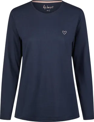 Produktbild von by Louise Damen-Langarmshirt mit Herz marine 3XL