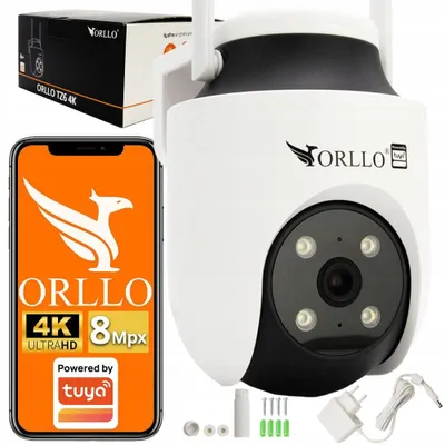 Zdjęcie produktu dla Kamera Zewnętrzna 4K WiFi IP Obrotowa 350 Aplikacja Tuya ORLLO TZ6