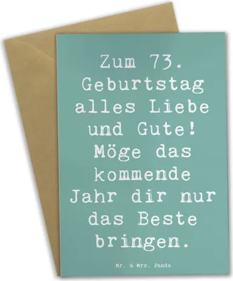 Produktbild von Mr. & Mrs. Panda Beileidskarte Spruch 73. Geburtstag Glückwünsche - Meeresbrise - Geschenk, Familie, Alter, einladungskarten, osterkarten, besondere Momente, Dankbarkeit
