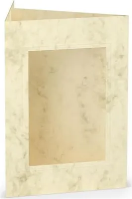 Produktbild von 25x RÖSSLER 16403306 Passepartoutkarte Coloretti eckig, B6, 220g/m², chamois marmora