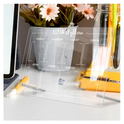 Produktbild von Transparente Acryl-Memotafel in Weiß – Bruchsicher und Trocken Abwischbar für Büro und Zuhause