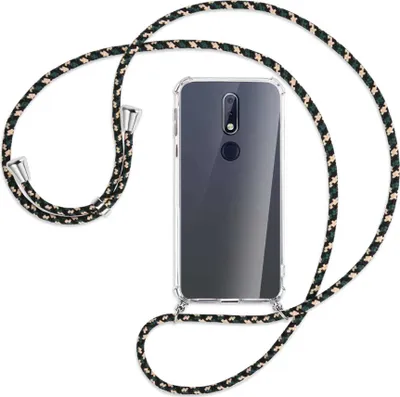 Produktbild von Handykette Backcover-Schutzhülle mit Band (Metall silberfarben) für Nokia 7.1 - camouflage