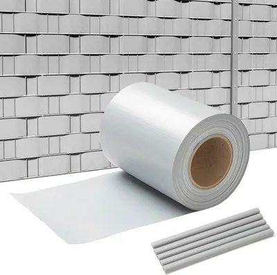 Produktbild von Hengda Sichtschutzstreifen PVC Doppelstabmatten Zaun Windschutz 50m x 19 cm Grau