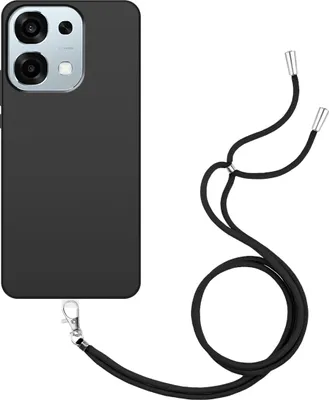 Image de Cazy Coque avec Cordon compatible avec Oppo A6 Pro Coque avec Cordon – Coque Flexible – Noir