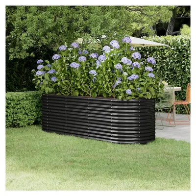 Produktbild von Hochbeet aus pulverbeschichtetem Stahl 224x80x68 cm in Anthrazit