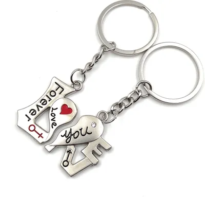 Produktbild von Onwomania Ich Liebe dich für immer Partner Schlüsselanhänger Metall Glücksbringer in Alu Geschenkbox, ideal zum Verschenken