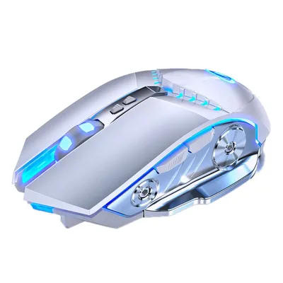 Image de Souris de jeu G3PRO 3200DPI réglable Souris silencieuse optique LED câble USB Souris de jeu pour ordinateur portable, gris métal