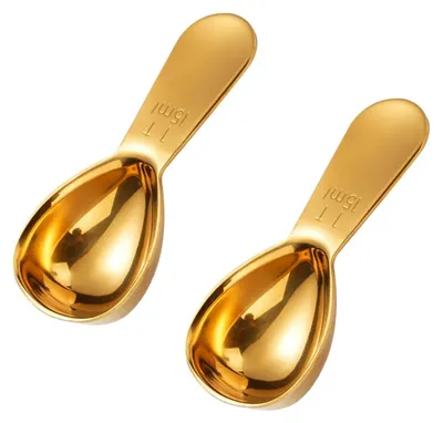 Productafbeelding van RVS-koffielepels - 30 ml maatlepel - Set van 2 stuks - Goudkleurig