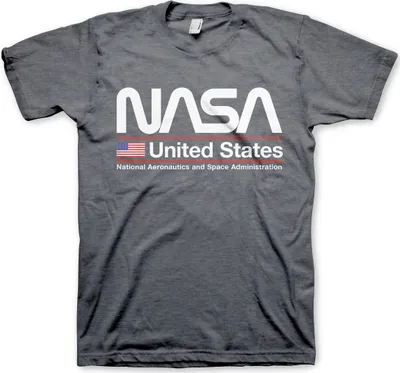 Produktbild von NASA - United States T-Shirt - Small - Dark-Heather