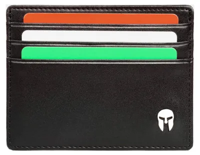 Produktbild von Herren Kreditkartenetui mit RFID-Schutz, Slim Wallet, Geldbörse mit 6 Kreditkartenfächern und 1 Geldscheinfach, Portemonnaie - ARES (Schwarz)