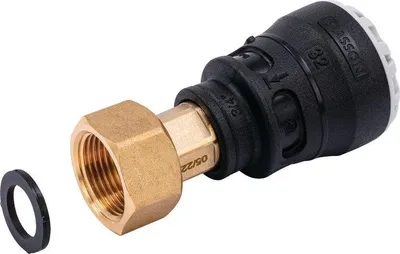 Image de Manchon Plasson Laiton D20x3/4 Raccord Compression Laiton Pour Tube Pe - Plasson