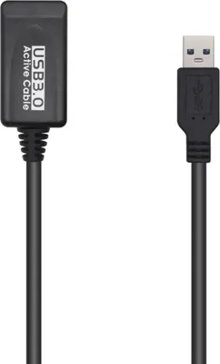 Produktbild von AISENS A105-0525, 5 m, USB A, USB A, USB 3.2 Gen 1 (3.1 Gen 1), 5 Gbit/s, Schwarz