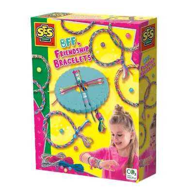 Produktbild von SES Creative 14708 – BFF Freundschaftsarmbänder Set – DIY Armbänder für beste Freundinnen, Kreativset ab 5 Jahren, Armbänder-Bastelset für Kinder, 5 Jahr(e), Karton, Mehrfarbig