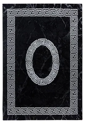 Produktbild von Kurzflor Teppich Pago rechteckig, Farbe: Schwarz, Größe:280x370 cm