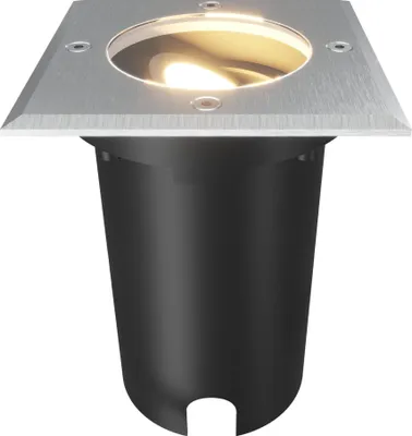 Produktbild von Ledvion - Quadratische LED Bodeneinbauleuchte, GU10, Edelstahl, IP67, 1m Kabel, kippbar, Außenbeleuchtung