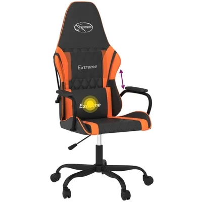 Produktbild von vidaXL Gaming-Stuhl mit Massagefunktion Schwarz und Orange Kunstleder